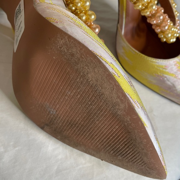 ASOS Design Paphos Pearl Detail High Heeled Shoes in Jacquard - Picture 5 of 6